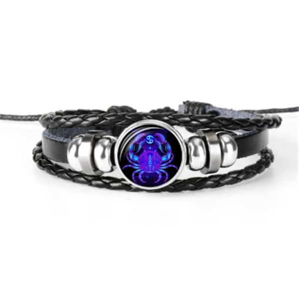 Bracciale Zodiaco Regolabile – Segno Astrale Intrecciato per Tutti