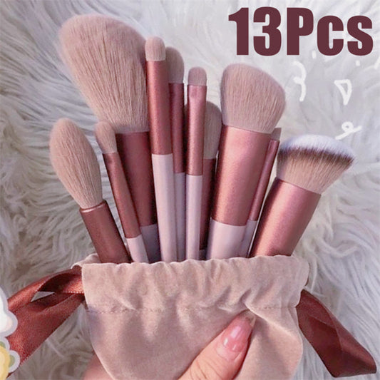 Set 13 Pennelli Make Up Professionali – Pennelli Viso e Occhi per Trucco Completo