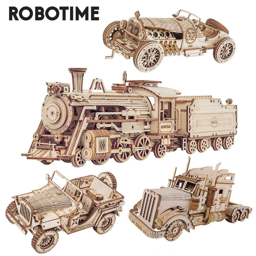 ✨ Regali premium | Locomotiva a Vapore Prime – Puzzle 3D in Legno Fai-da-te