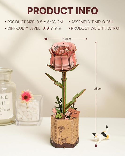 ✨ Regali premium | Fiori in Legno – Puzzle 3D Decorativo Fai-da-te per Casa e Regalo