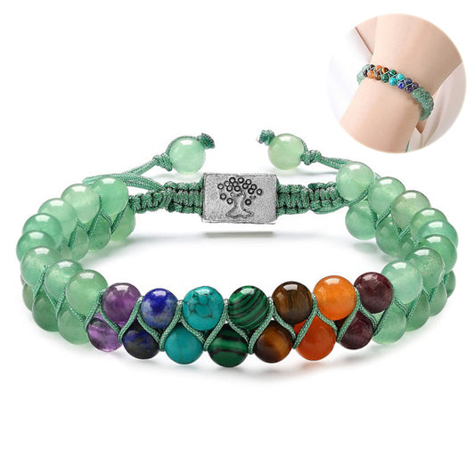 Bracciale Chakra 7 Pietre Naturali – Cristalli Energetici per Yoga e Meditazione