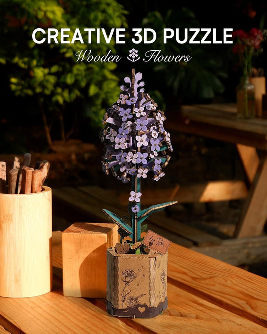 ✨ Regali premium | Bouquet di Fiori in Legno – Puzzle 3D Fai-da-te Decorativo per Regali e Casa