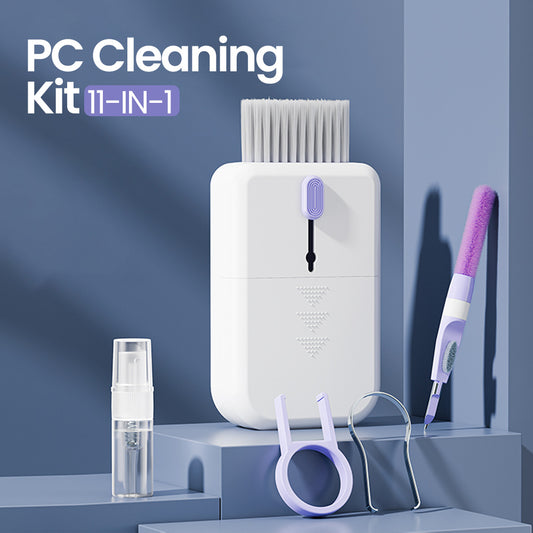 Kit Pulizia 11-in-1 per Dispositivi – Set Portatile Multifunzione per Tastiera, Schermo e Auricolari