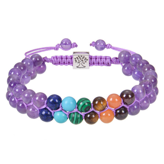 Bracciale Chakra 7 Pietre Naturali – Cristalli Energetici per Yoga e Meditazione