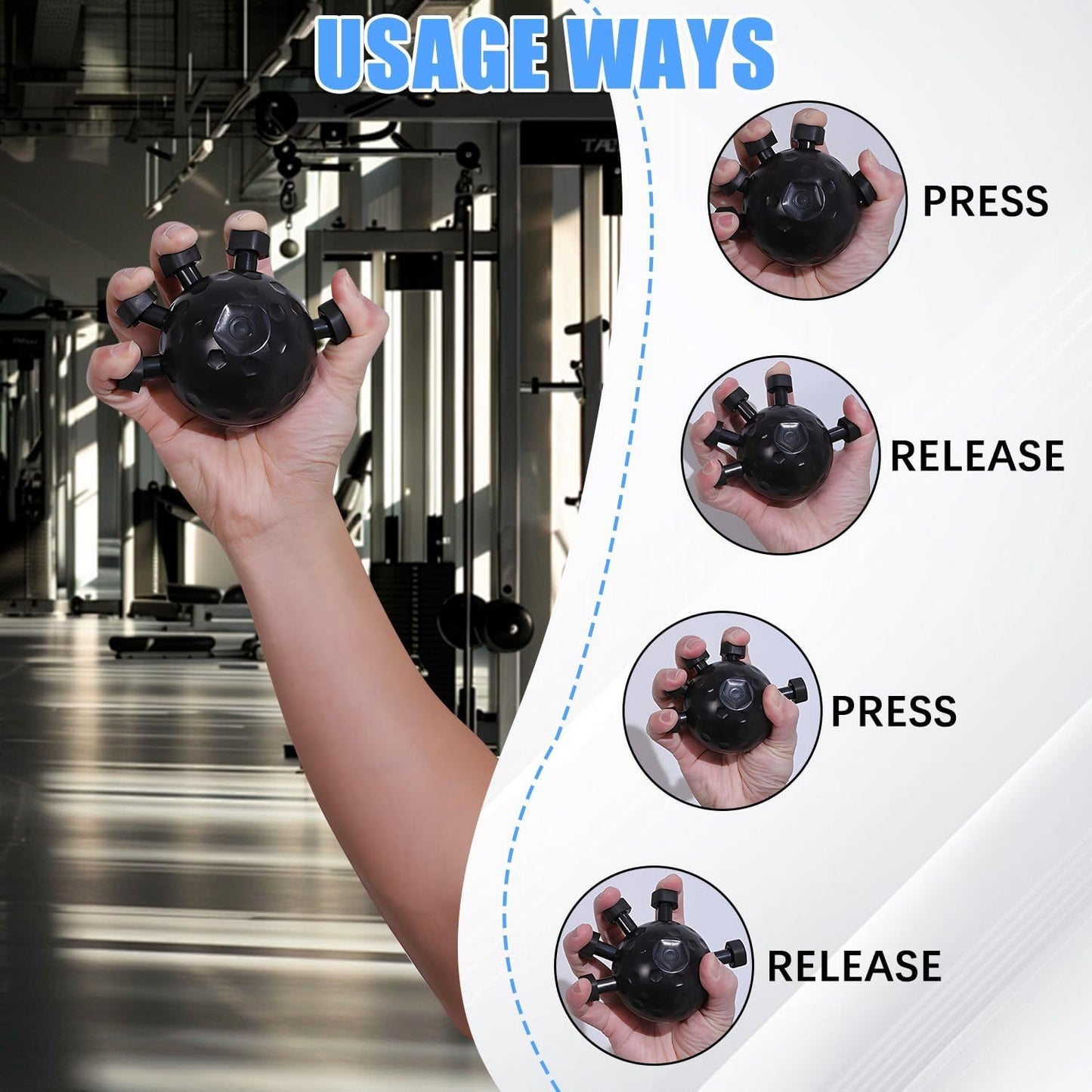 Rafforzatore Mani Regolabile – Grip Trainer per Dita, Fitness e Riabilitazione