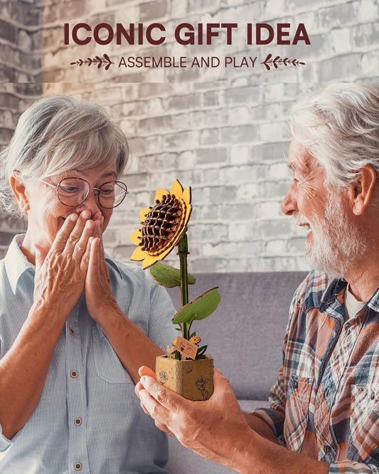 ✨ Regali premium | Bouquet di Fiori – Puzzle 3D in Legno da Costruire per Regalo o Decorazione