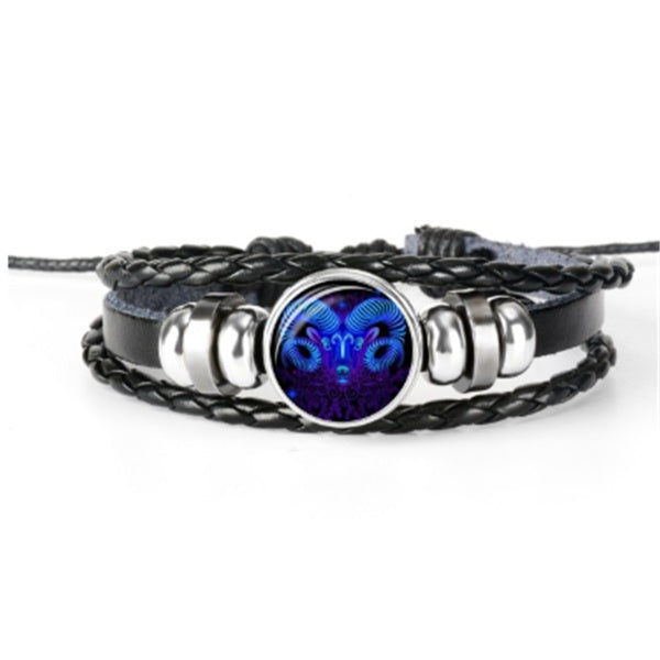 Bracciale Zodiaco Regolabile – Segno Astrale Intrecciato per Tutti