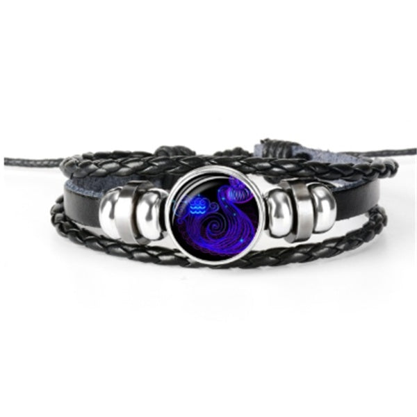 Bracciale Zodiaco Regolabile – Segno Astrale Intrecciato per Tutti