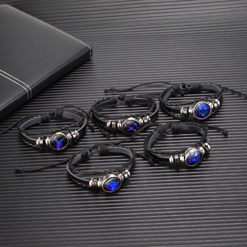 Bracciale Zodiaco Regolabile – Segno Astrale Intrecciato per Tutti