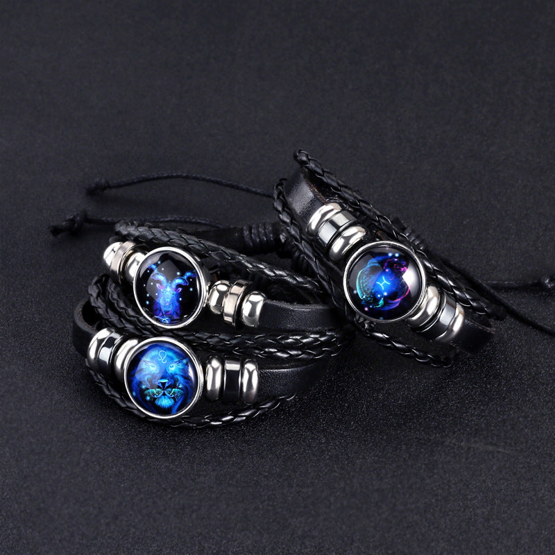 Bracciale Zodiaco Regolabile – Segno Astrale Intrecciato per Tutti
