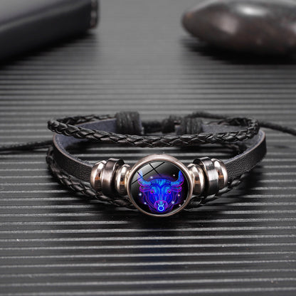 Bracciale Zodiaco Regolabile – Segno Astrale Intrecciato per Tutti