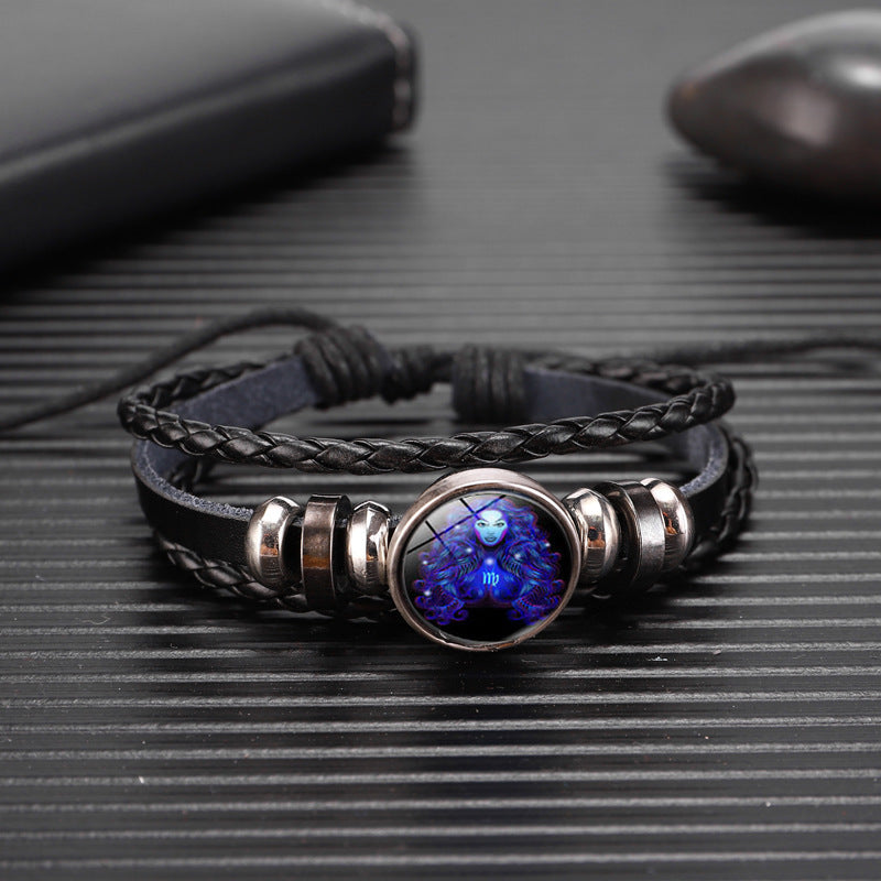 Bracciale Zodiaco Regolabile – Segno Astrale Intrecciato per Tutti