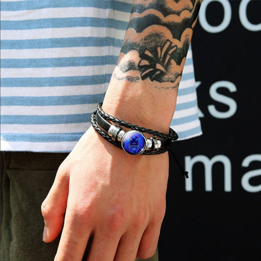 Bracciale Zodiaco Regolabile – Segno Astrale Intrecciato per Tutti