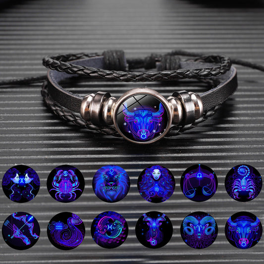 Bracciale Zodiaco Regolabile – Segno Astrale Intrecciato per Tutti