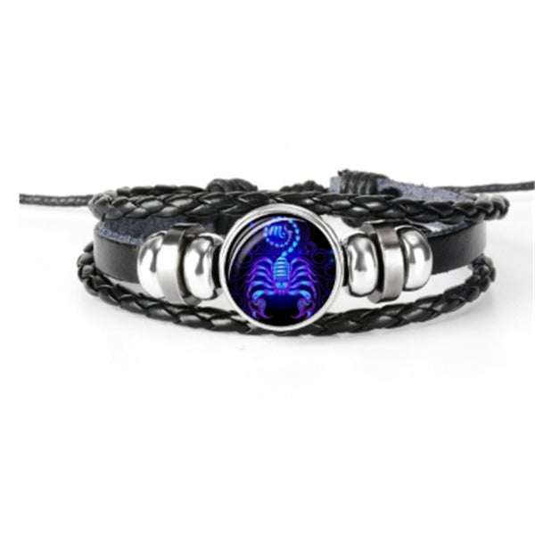 Bracciale Zodiaco Regolabile – Segno Astrale Intrecciato per Tutti