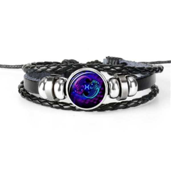 Bracciale Zodiaco Regolabile – Segno Astrale Intrecciato per Tutti