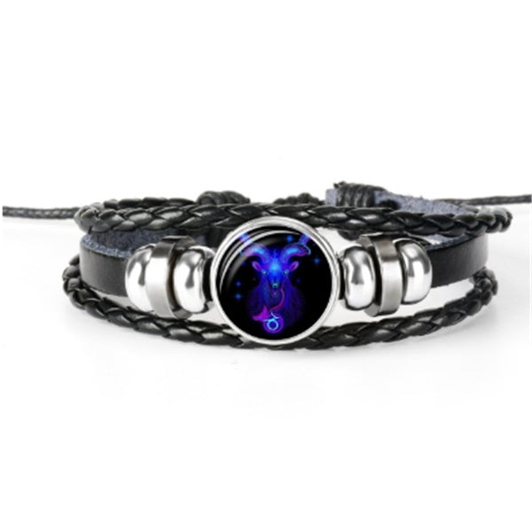 Bracciale Zodiaco Regolabile – Segno Astrale Intrecciato per Tutti