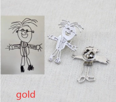 Collana Personalizzata con Disegno Bambino – Ciondolo in Acciaio Inox con Arte Infantile per Mamma o Famiglia