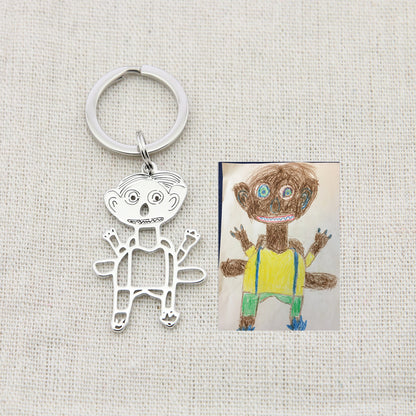 Collana Personalizzata con Disegno Bambino – Ciondolo in Acciaio Inox con Arte Infantile per Mamma o Famiglia