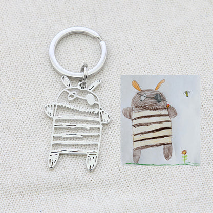 Collana Personalizzata con Disegno Bambino – Ciondolo in Acciaio Inox con Arte Infantile per Mamma o Famiglia