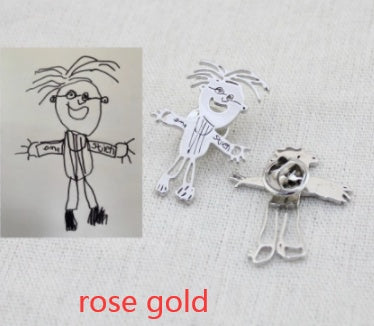Collana Personalizzata con Disegno Bambino – Ciondolo in Acciaio Inox con Arte Infantile per Mamma o Famiglia