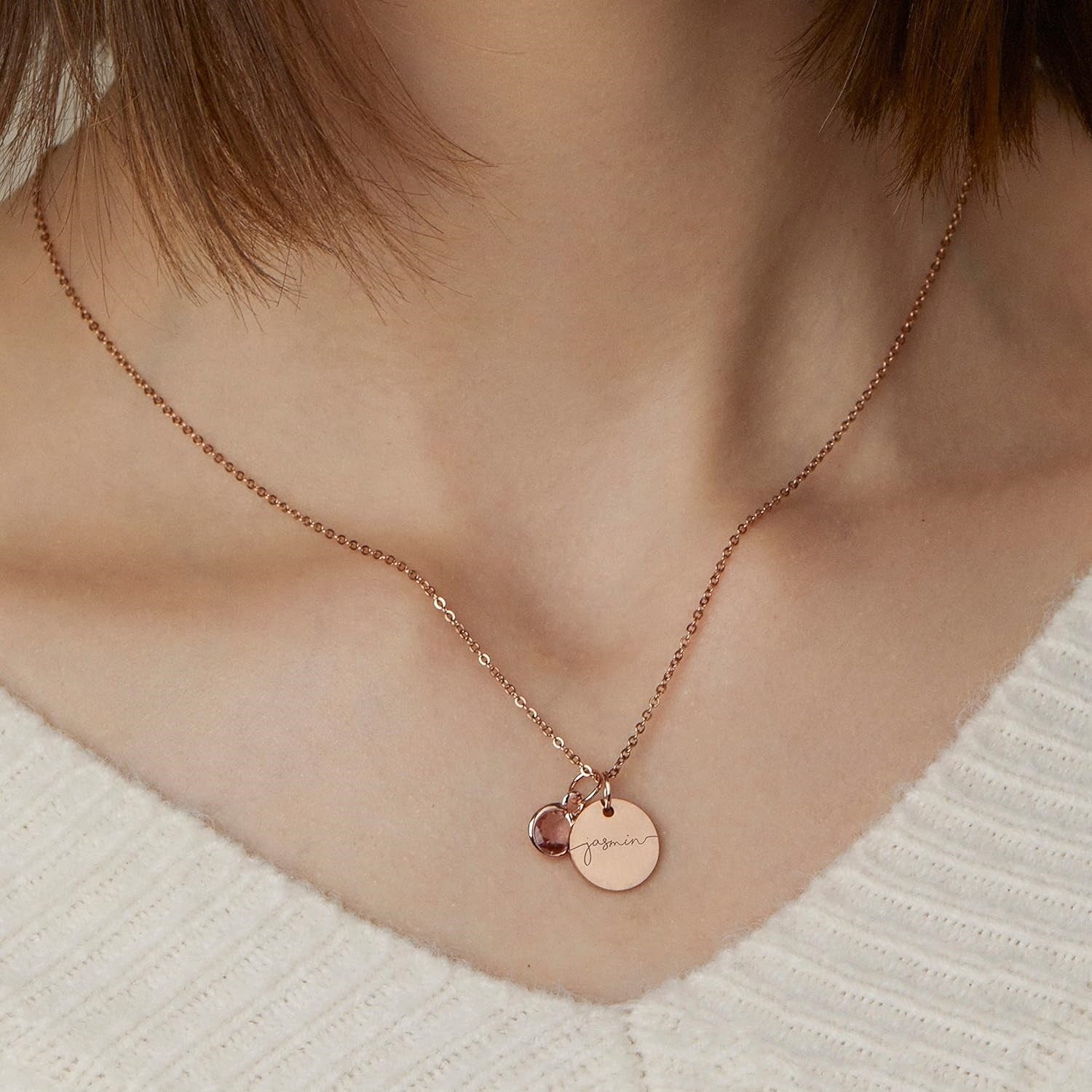Collana Personalizzata con Nome e Pietra di Nascita – Gioiello Regalo Unico per Donna, Mamma o Amica