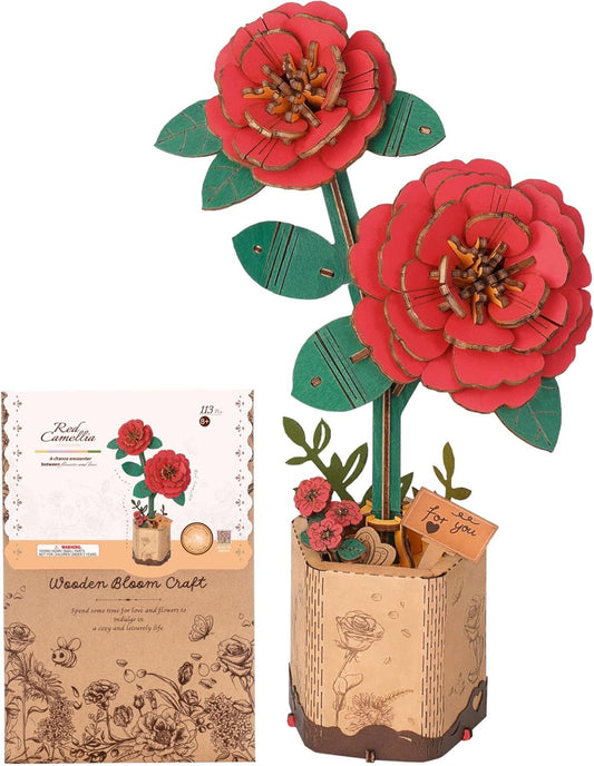 ✨ Regali premium | Bouquet Fai-da-te in Legno – Puzzle 3D Fiori Artificiali Decorativi da Costruire