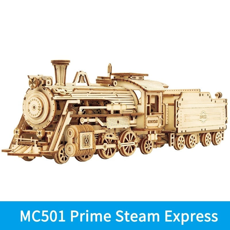 ✨ Regali premium | Locomotiva a Vapore Prime – Puzzle 3D in Legno Fai-da-te