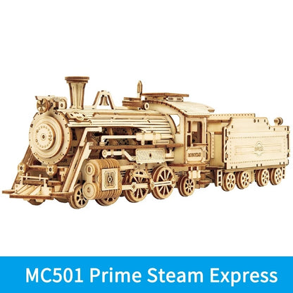 ✨ Regali premium | Locomotiva a Vapore Prime – Puzzle 3D in Legno Fai-da-te