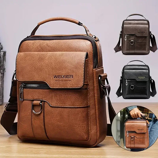 Borsa a Tracolla Uomo in Pelle PU – Messenger Bag Retro per Lavoro e Viaggi
