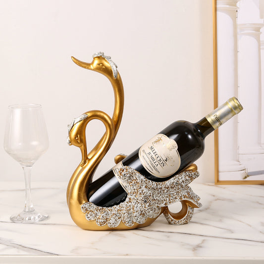 Portabottiglie Cigno in Stile Lusso – Supporto Decorativo Creativo per Vino