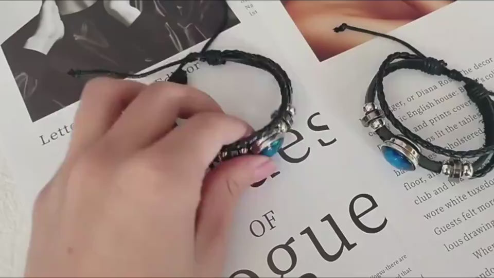 Bracciale Zodiaco Regolabile – Segno Astrale Intrecciato per Tutti